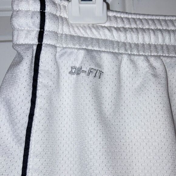 NIKE Dri-FIT Sport Workout White with Black Logo Shorts Womens Large - Picture 7 of 12